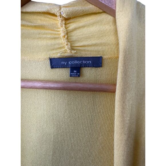 NY Collection Sunshine Yellow Lightweight Long Sleeve Cardigan w/ Attached Top M - Picture 6 of 9